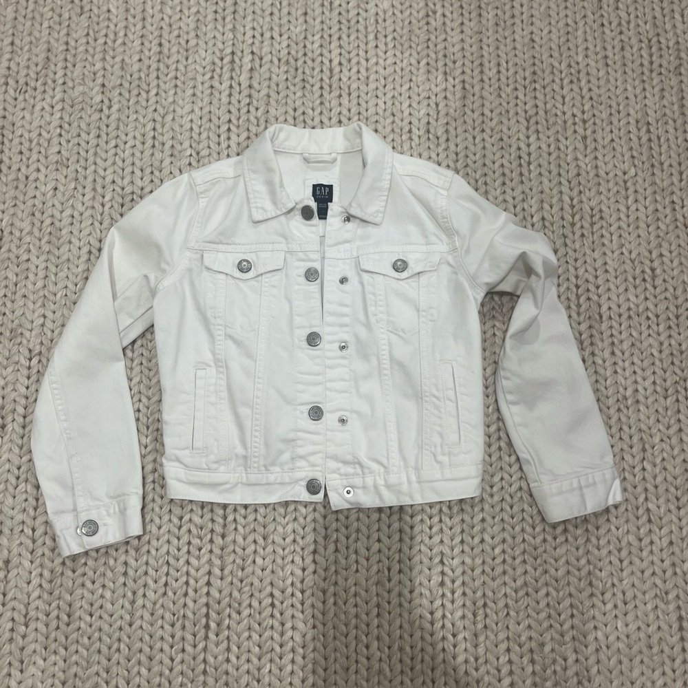 Kids White Denim Jacket